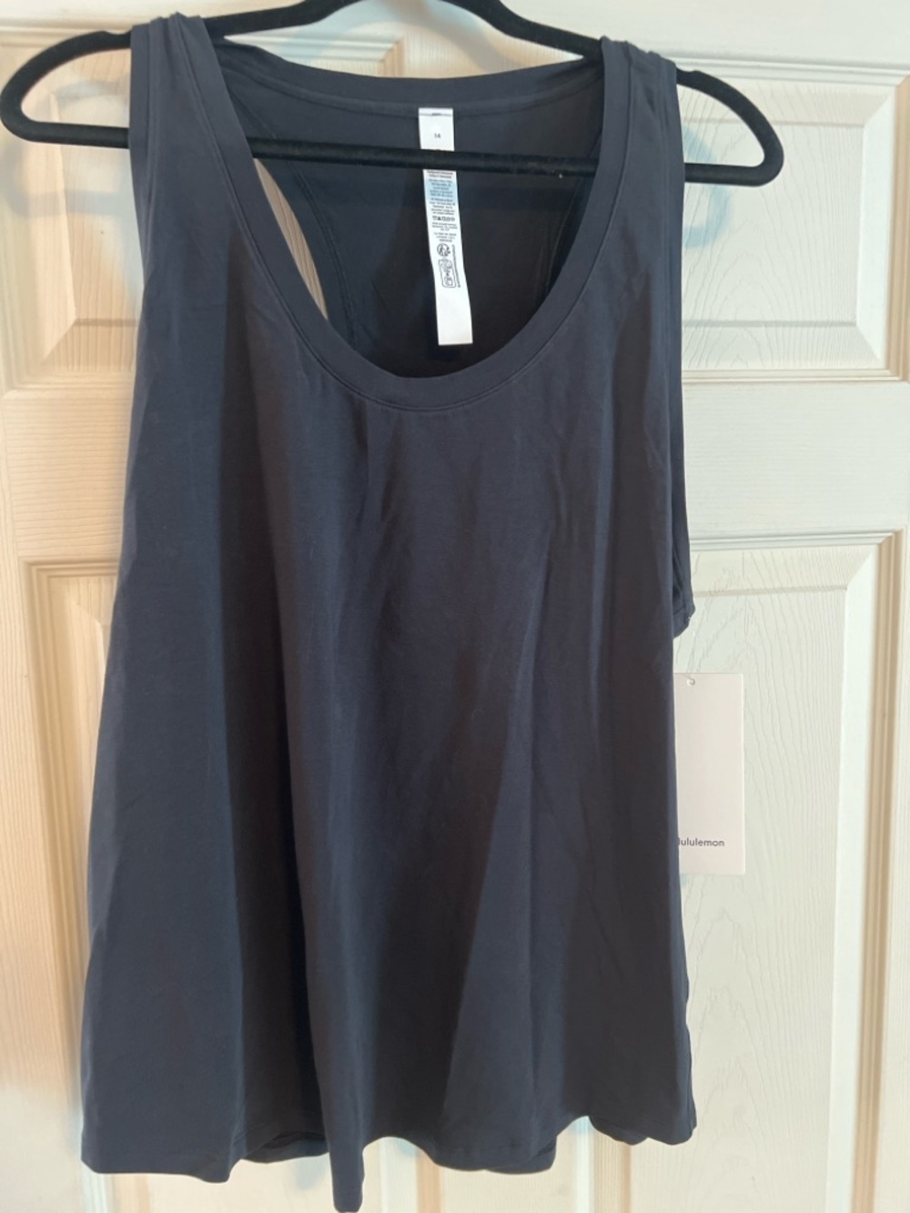Lululemon Love Tank Black Size 14 NWT Pima Cotton Classic Fit